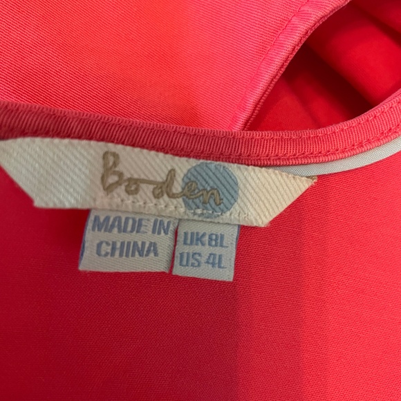 WOMENS BODEN CORAL CHINO TUNIC SLEEVELESS SHEATH DRESS SIZE 4L - Picture 9 of 10